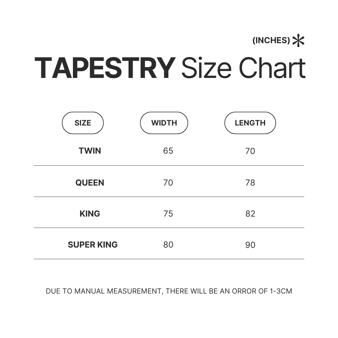 Tapestry Size Chart - TMNT Shop