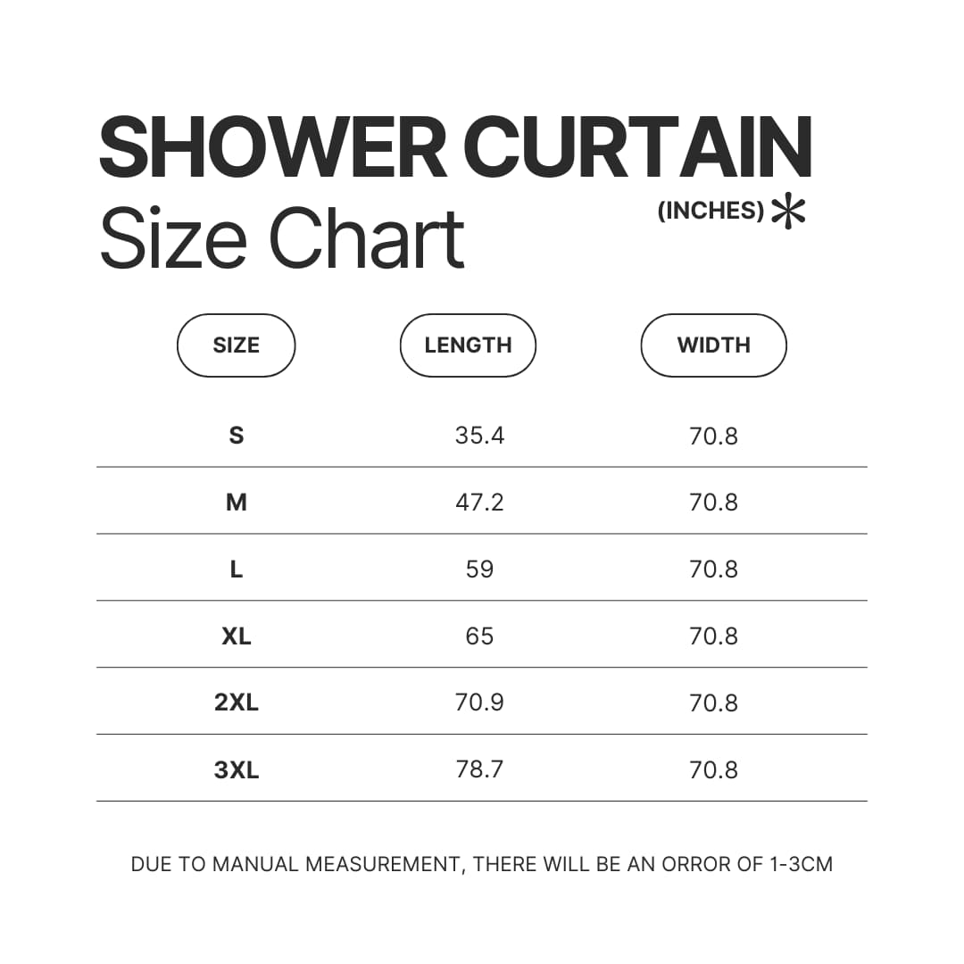 Shower Curtain Size Chart - TMNT Shop