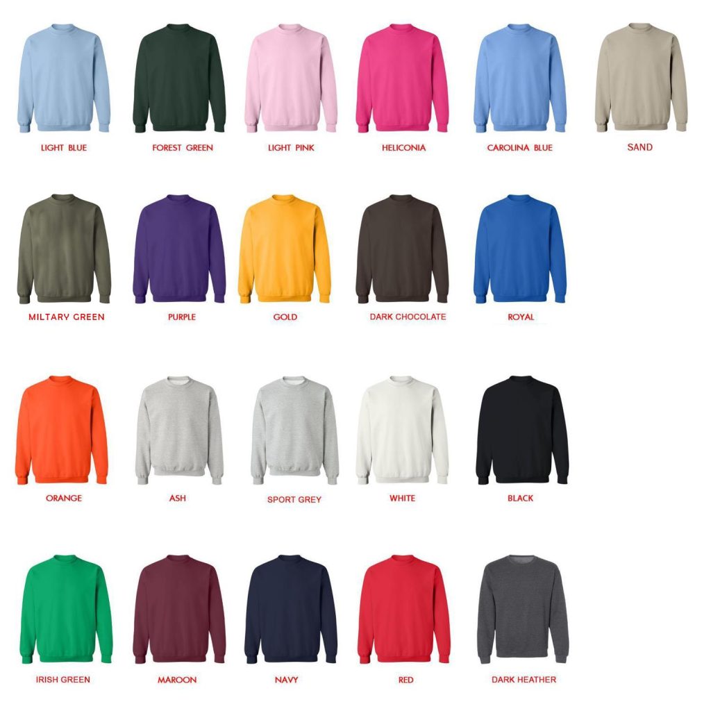 sweatshirt color chart - TMNT Shop